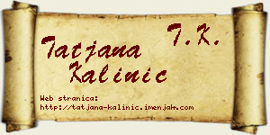 Tatjana Kalinić vizit kartica